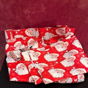 New Festive Santa men’s holiday dress party pants , size S
